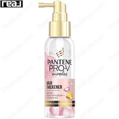 تصویر سرم حجم دهنده و پر پشت کننده مو مدل Thickener حاوی عصاره گل رز و بیوتن 100میل پنتن Pantene Hair Serum Thickener 100ml