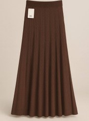 تصویر دامن بافت وارداتی گرم بالا/ رنگبندی دارد (۱) - کرم روشن 