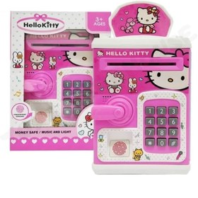 تصویر گاوصندوق اثر انگشتی رمز دار باتری خور طرح هلو کیتی مدل 3002 