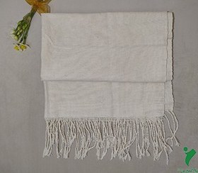 تصویر شال نخی سفید ساده 