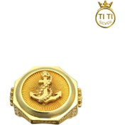 تصویر انگشتر مردانه طلا روس با سنگ اونیکس 