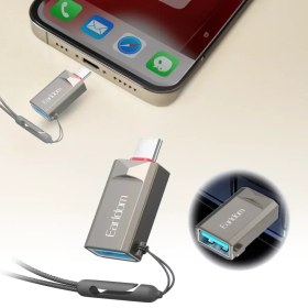 تصویر OTG تایپ سی ارلدام OT88C خاکستری کابل تبدیل مبدل USB-C به USB