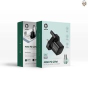 تصویر شارژر مینی پی دی 20 واتی با کابل تایپ سی به لایتنینگ گرین Green mini PD 20w UK plug charger 