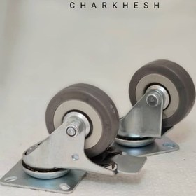 تصویر چرخ گردان طوسی سایز ۵/۵ کفی ترمزدار و بدون ترمز ا Charkh gardan Charkh gardan
