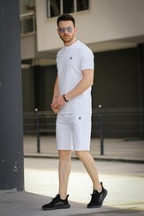 تصویر خرید اینترنتی ست لباس راحتی مردانه سفید برند Oksit ftxyoshi ا Likralı Basic Erkek Tshirt Şort Takım Likralı Basic Erkek Tshirt Şort Takım