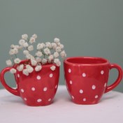 تصویر ماگ سرامیکی قرمز کد 114 