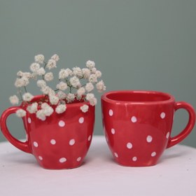 تصویر ماگ سرامیکی قرمز کد 114 