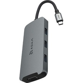 تصویر هاب ۸ پورت آدام المنتس مدل Adam Elements CASA Hub A08 USB 3.1 & USB-C 8 in 1-خاکستری 