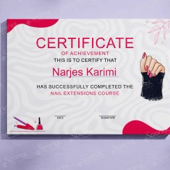 تصویر دانلود سرتیفیکیت ناخن کار 191 