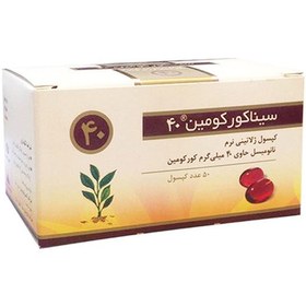 تصویر کپسول سینا کورکومین 40 میلی گرم اکسیر نانو سینا بسته 50 عددی 