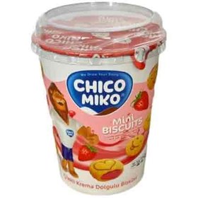 تصویر بیسکوئیت لیوانی چیکو میکو CHICO MIKO با کرم توت فرنگی 125 گرم 