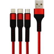 تصویر کابل تبدیل USB به لایتنینگ/ USB-C/ microUSB لیتانگ مدل LT-ET-08 طول 0.18 متر 