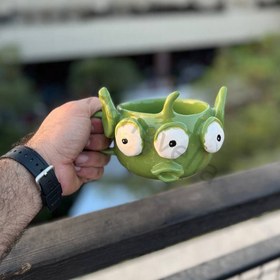 تصویر ماگ سه چشم دست ساز ماگ سرامیکی دست ساز