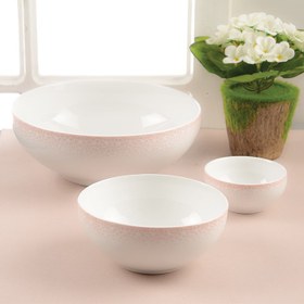 تصویر سرویس چینی زرین 6 نفره پیاله ساکورا صورتی (13 پارچه) Zarin Iran ItaliaF Sakura-Pink 13 Pieces Porcelain Bowl Set