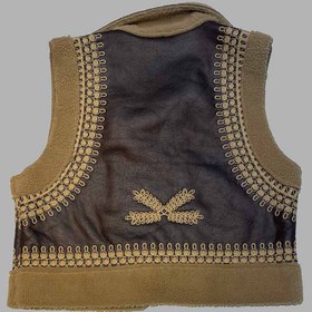 تصویر وست تدی چرم گلدوزی سنتی – مدل بوهو لاکچری 