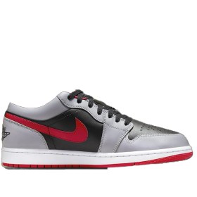 تصویر کتونی جردن 1 لو سمنت گری فایر رد Jordan 1 Low Cement Grey Fire Red 