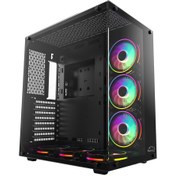 تصویر کیس کامپیوتر تسکو GC 4492 ARGB Mid Tower مشکی TSCO GC 4492 ARGB Mid Tower Black Computer Case