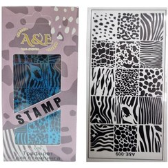 تصویر شابلون طراحی ناخن طرح زبرا A&E 