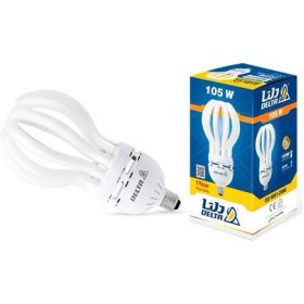 تصویر لامپ کم مصرف 105 وات برند دلتا مدل لوتوس پایه E27 رنگ آفتابی کد DELTA-LAMPEKAMMASRAF-LOTUS-E27-105W-AFTABI 