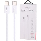 تصویر کابل دو سر تایپ سی فست شارژ 60 وات یسیدو CA163 طول 1.2 متر Yesido CA163 Type-C to Type-C PD 60W 1.2m Fast Charging Cable