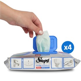 تصویر دستمال سطوح اسلیپی رنگ آبی ضد رسوبات 