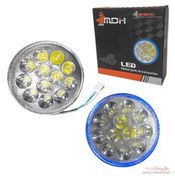تصویر بلوری LED چراغ موتورسیکلت هوندا مارک MDH مدل 12 لامپ مناسب CG قطر 14 سانت هاله دار 
