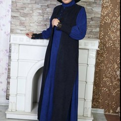 تصویر پیراهن و وست بلند سلین کبریتی کاربنی مشکی 