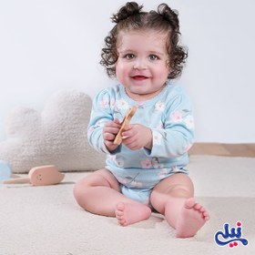 تصویر لباس زیر دکمه دار (بادی) آستین بلند نوزاد دخترانه طرح لاولی نیلی Nili Lovely Nili Lovely Baby Girl Long Sleeve Bodysuit