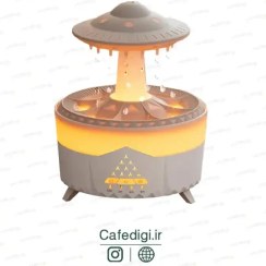 تصویر دستگاه بخور سرد و چراغ خواب ریموت دار مدل قارچ شبیه ساز باران 