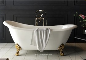 تصویر وان حمام badab باداب مدل کلاسیک طلایی سایز 160*70*70 