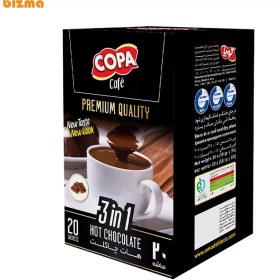 تصویر هات چاکلت 3در1 کوپا – 20 عددی copa 3in1 hot chocolate 20sticks