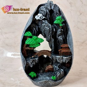 تصویر جاعودی آبشاری بزرگ طرح صخره سه بعدی 