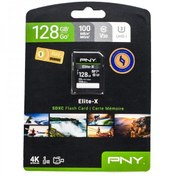 تصویر رم دوربین پی ان وای مدل 128GB SDXC UHS-I Elite-X 100MB/S 