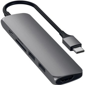 تصویر هاب 6 پورت USB-C ساتچی مدل SLIM V2 