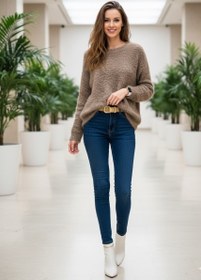 تصویر بافت موهر فانتزی لانگ نسکافه ای 