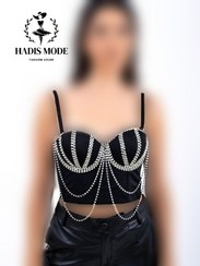 تصویر تاپلکس مجلسی دخترانه نگین ریسه ای ترک 