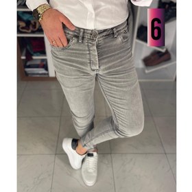 تصویر شلوار جین مردانه اسلیم فیت اورجینال کشی -اسکینی - طوسی خاکستری / 3 Slim fit jeans