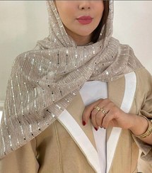 تصویر شال مجلسی آیینه ای - مشکی 