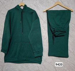 تصویر ست زنانه هودی شلوار سایزبزرگ پاییزه و زمستانه 