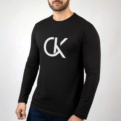 تصویر تیشرت آستین بلند مشکی طرح برند کلوین کلاین Calvin Klein | استایل لوکس | کد BR080 calvin-klein-ls-tshirt-br080
