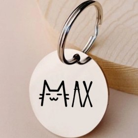 تصویر پلاک دایره مدل MAX - 3 سانتیمتر / 3حک / طلایی 