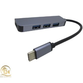 تصویر هاب 4 پورت Type-C USB3 پی نت T-3606 p-net-t-3606