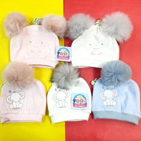 تصویر کلاه نوزادی زمستانی مناسب نوزاد تا ۱۸ماه 