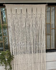 تصویر پرده مکرومه مدل ۱۲۹۳ بافت ظریف گلدار سبک مدرن 