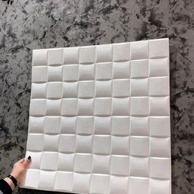 تصویر دیوارپوش مدل فومی پشت چسب دار طرح مربع مشبک بسته 5 عددی 