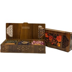 تصویر جعبه مستطیل طرح گل مرغ 