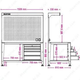 تصویر میز کار D-1410-L WORK TABLE D-1410-L