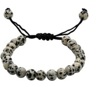تصویر دستبند سنگ جاسپر دالماتیان - سایز ۲ : ۱۷ تا ۲۰ سانتی متر / نخ دستبند درجه ۱ Dalmatian Jasper