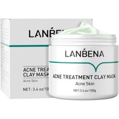 تصویر ماسک ضد جوش و ضد آکنه خاک رس برند لانبنا LANBENA حجم 100 میل 