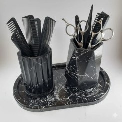 تصویر نظم دهنده ابزار آرایشگاه مدل ماربل شیت مشکی، دستساز| کرج لند 